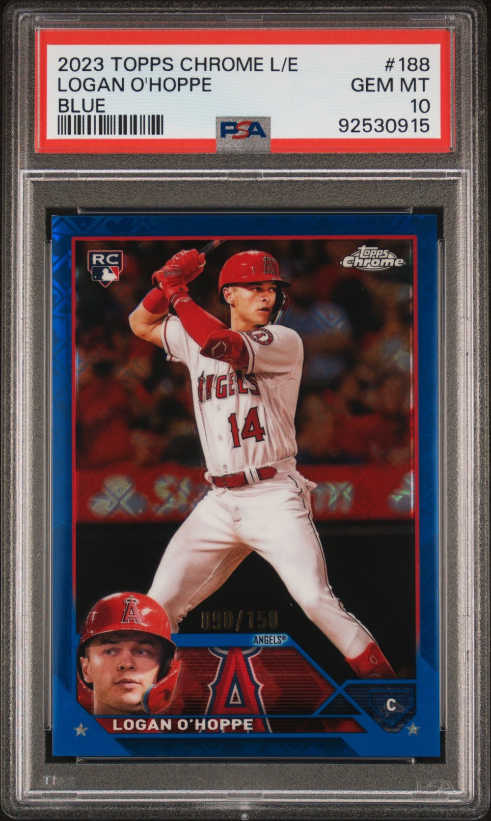2023 Logan O'Hoppe - Baseball Topps Chrome Logofractor Edition PSA